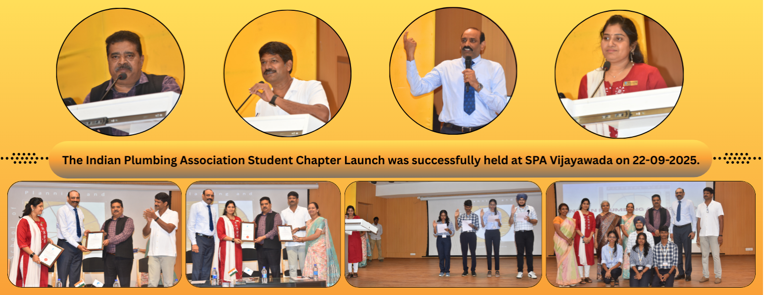 Dissertation Workshop organized at SPA Vijayawada on 22 September 2025 in collaboration with the Indian Plumbing Association.