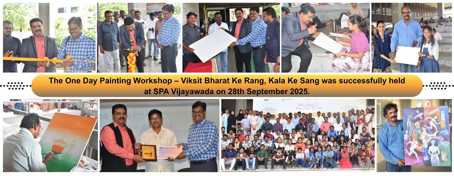 One Day Painting Workshop – Viksit Bharat Ke Rang, Kala Ke Sang successfully held at SPA Vijayawada on 28 September 2025.