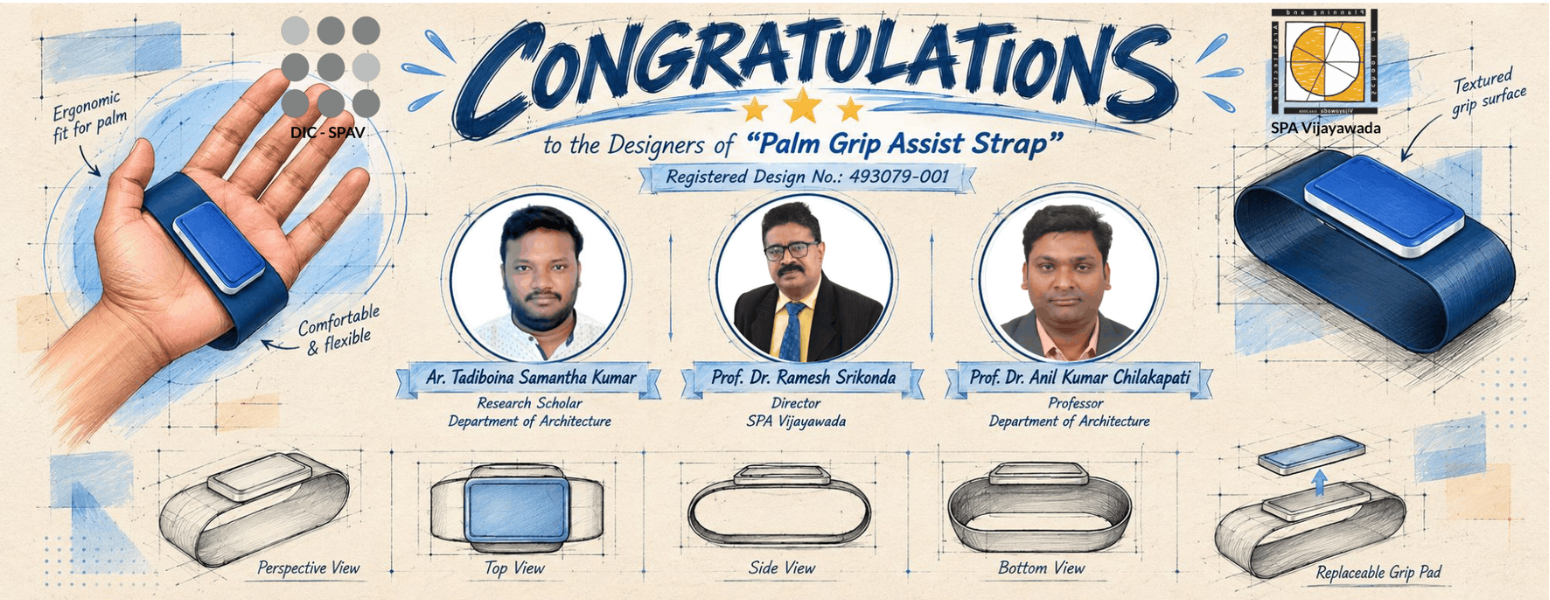 DIC-SPAV Design Registration — Design Registration Views and Certificate for inventions by SPA Vijayawada. Click to view details.