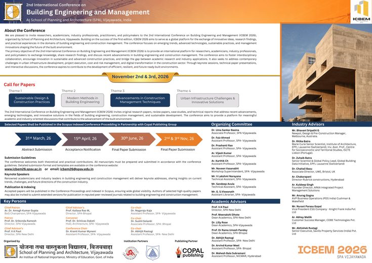 ICBEM 2026 — 2nd International Conference on Building Engineering and Management, SPA Vijayawada
