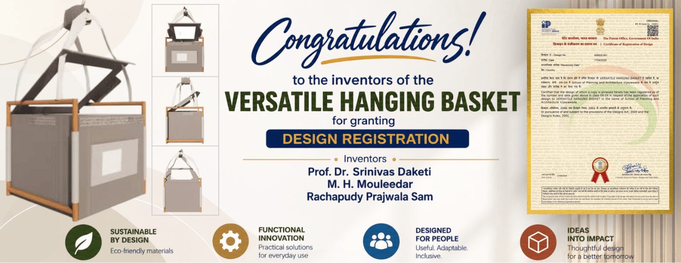 Versatile Hanging Basket – Student Innovation Project at School of Planning and Architecture Vijayawada