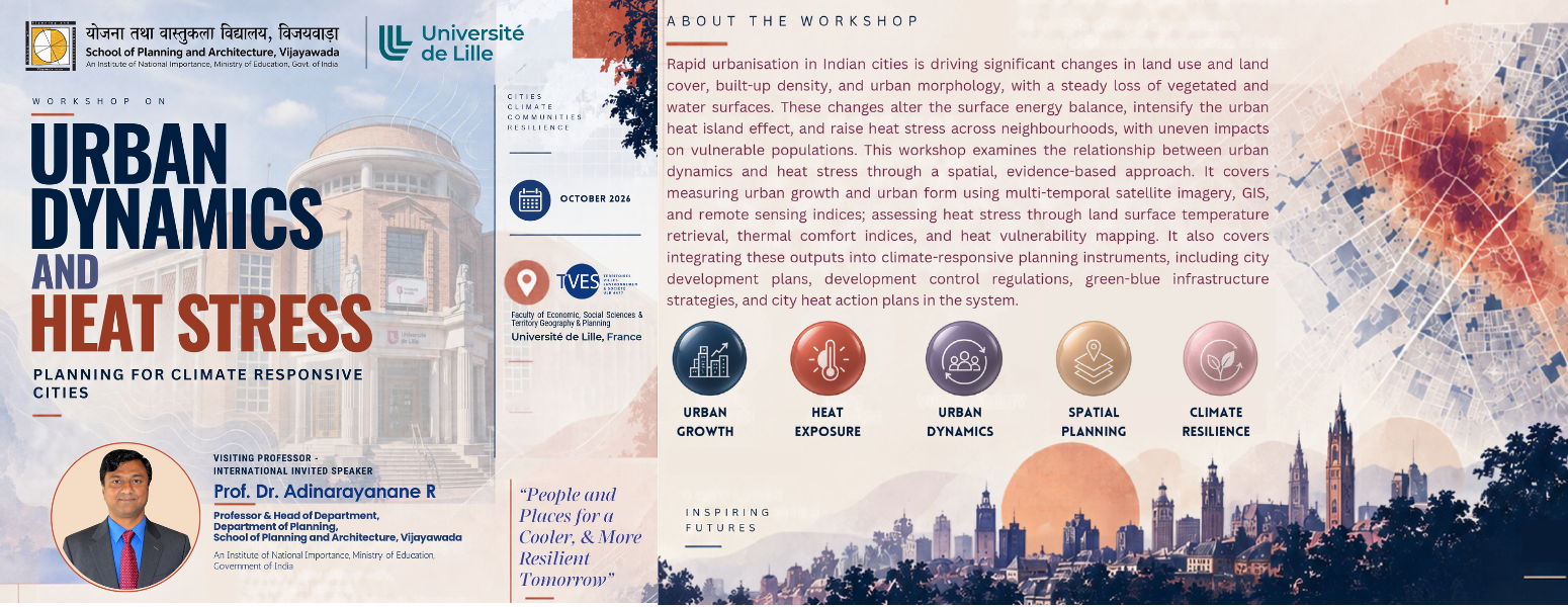 Workshop on Urban Dynamics and Heat Stress: Planning for Climate Responsive Cities at SPA Vijayawada – October 2026